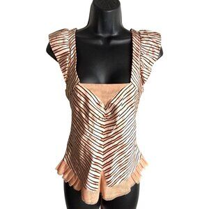 Mark Jacob’s top size 6 NEW Silk Champaign/ Peach /Blk